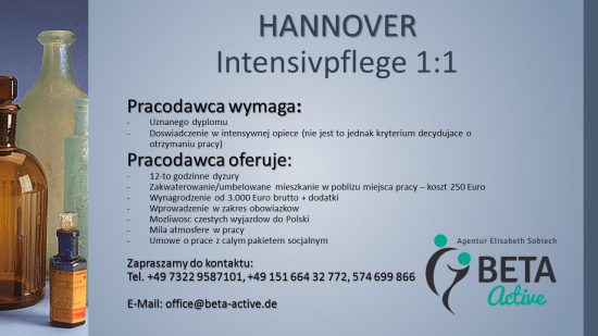 Pielęgniarka, Hannover, Intensivpflege 1:1