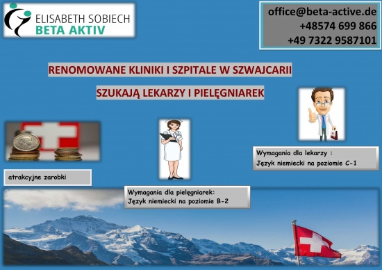 Praca dla lekarza i pielęgniarki - Szwajcaria